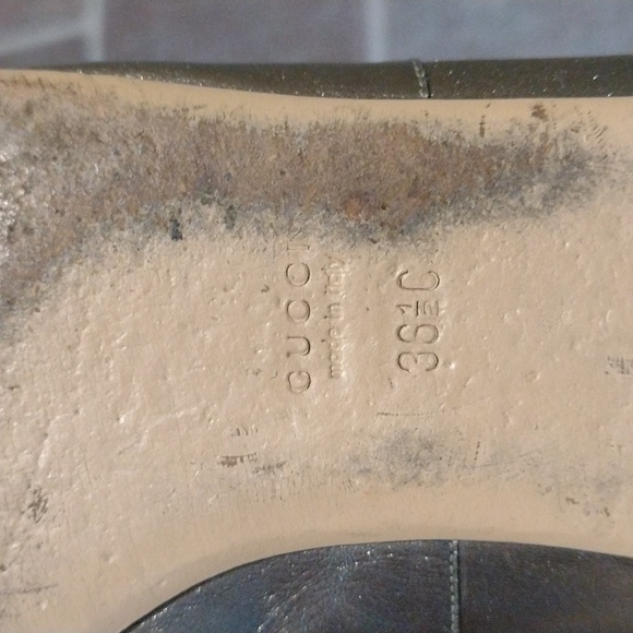 Gucci horses bit Gunmetal ankle strap ballet flats size 36.5C - Picture 9 of 12